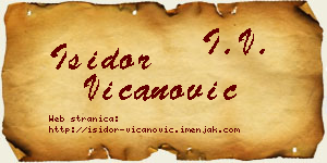 Isidor Vicanović vizit kartica